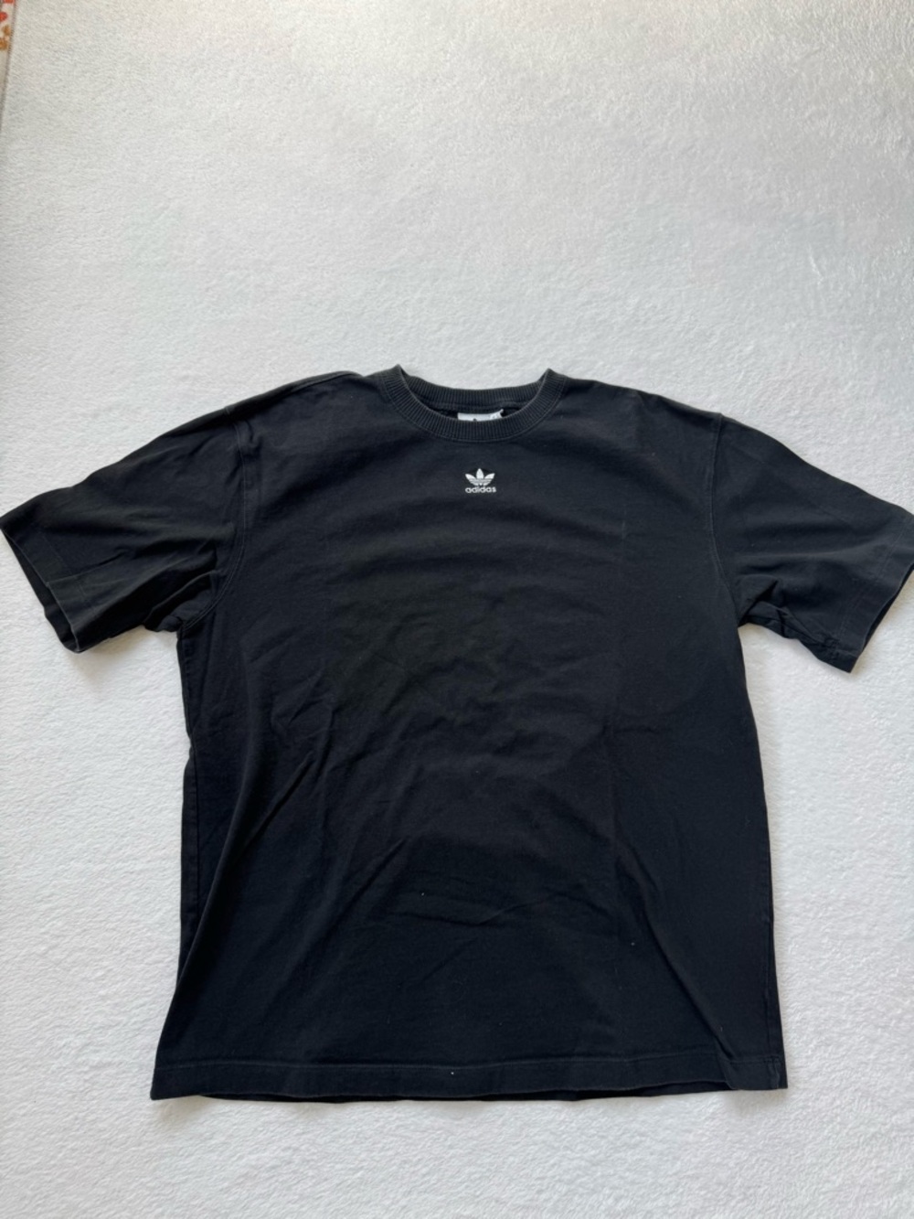 adidas Black Short Sleeve Trefoil Crew Tee